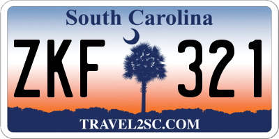 SC license plate ZKF321
