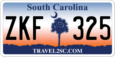 SC license plate ZKF325