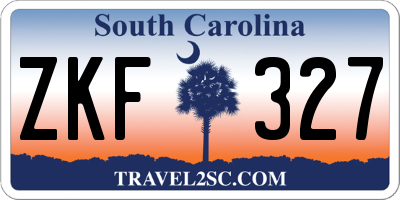 SC license plate ZKF327