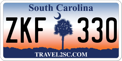 SC license plate ZKF330