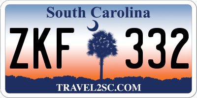 SC license plate ZKF332