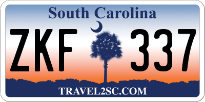 SC license plate ZKF337