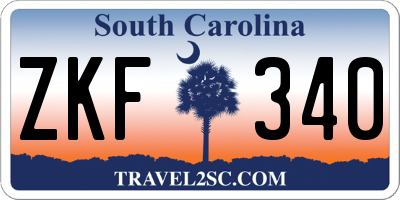 SC license plate ZKF340
