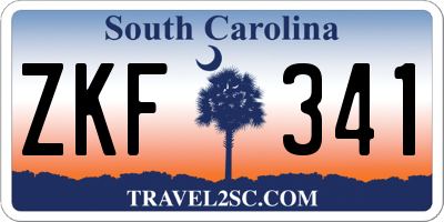 SC license plate ZKF341