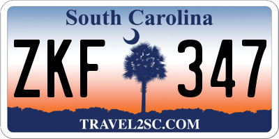 SC license plate ZKF347