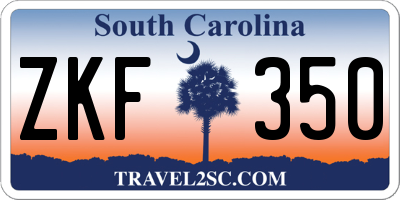 SC license plate ZKF350