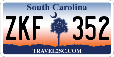 SC license plate ZKF352