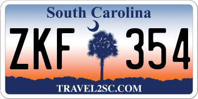 SC license plate ZKF354