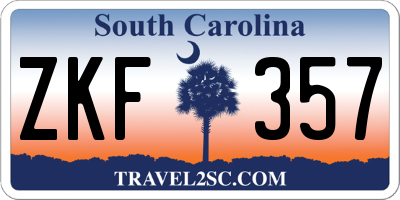 SC license plate ZKF357