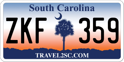 SC license plate ZKF359