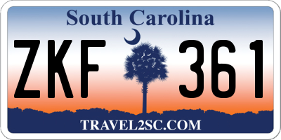 SC license plate ZKF361