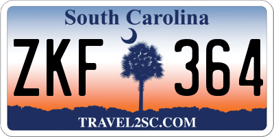 SC license plate ZKF364