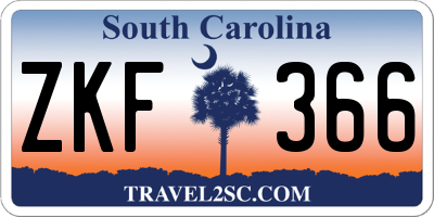 SC license plate ZKF366