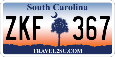 SC license plate ZKF367