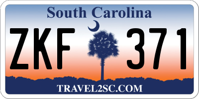 SC license plate ZKF371