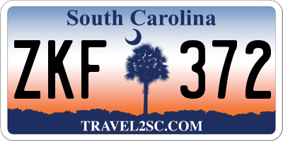 SC license plate ZKF372