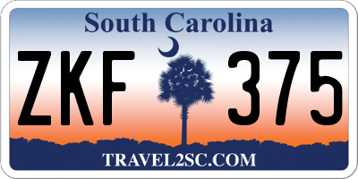 SC license plate ZKF375