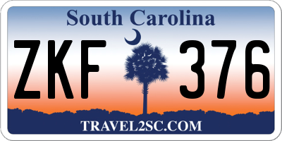 SC license plate ZKF376