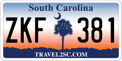 SC license plate ZKF381