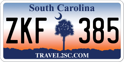 SC license plate ZKF385