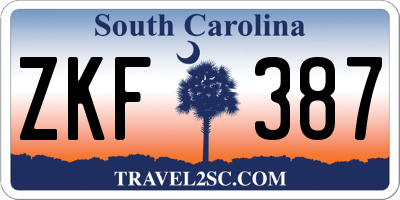 SC license plate ZKF387