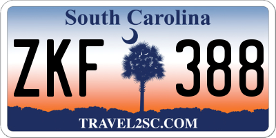 SC license plate ZKF388