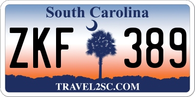 SC license plate ZKF389