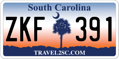 SC license plate ZKF391