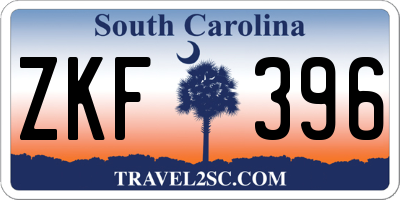 SC license plate ZKF396