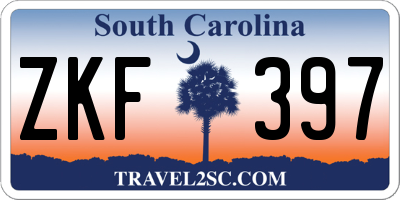 SC license plate ZKF397