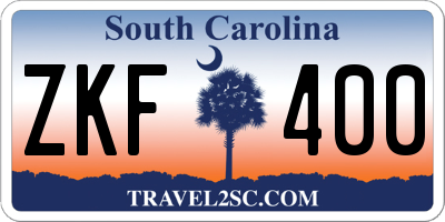 SC license plate ZKF400