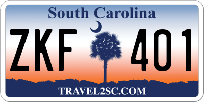 SC license plate ZKF401
