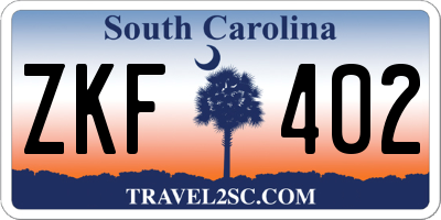 SC license plate ZKF402