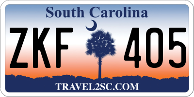 SC license plate ZKF405