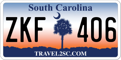 SC license plate ZKF406