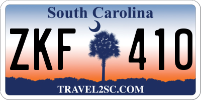 SC license plate ZKF410
