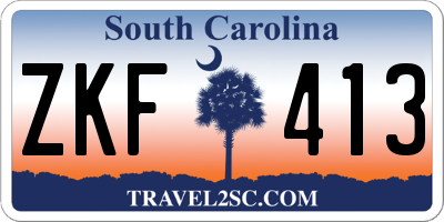 SC license plate ZKF413