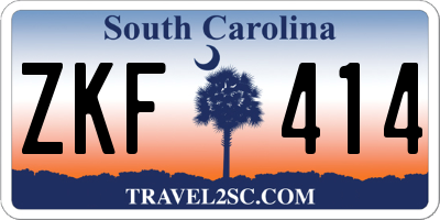 SC license plate ZKF414