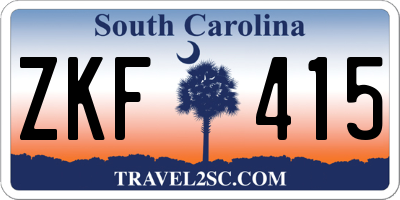 SC license plate ZKF415