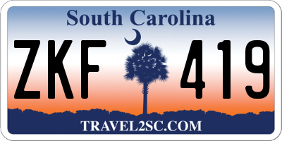 SC license plate ZKF419