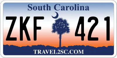 SC license plate ZKF421