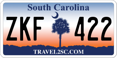 SC license plate ZKF422