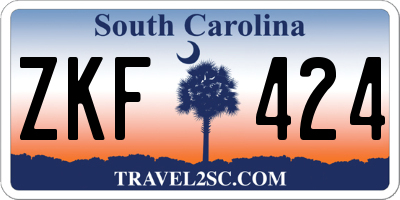 SC license plate ZKF424