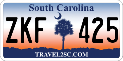 SC license plate ZKF425