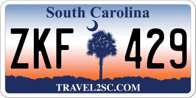 SC license plate ZKF429
