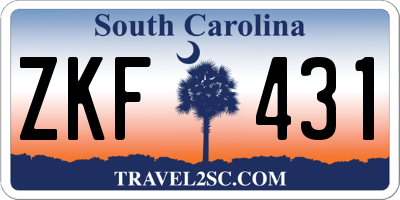 SC license plate ZKF431