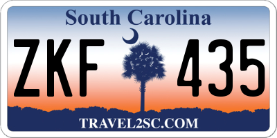 SC license plate ZKF435