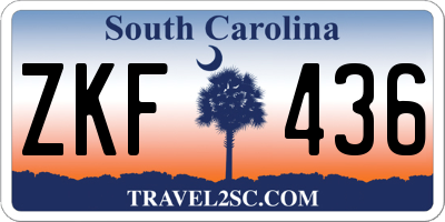SC license plate ZKF436