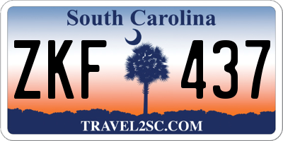 SC license plate ZKF437