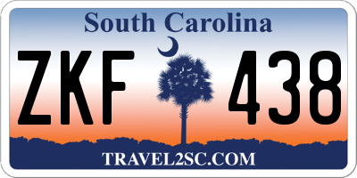 SC license plate ZKF438